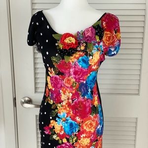 Black Floral Dress Size S/M